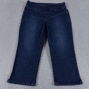 Chicos Jeans Womens 0.5 Perfect Stretch Soft Jegging Capri Dark Wash Denim US 6R